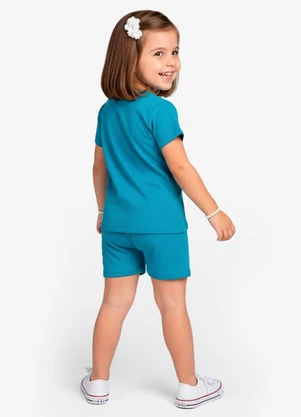 Select - Conjunto Infantil Blusa com Shorts Azul - SELECT