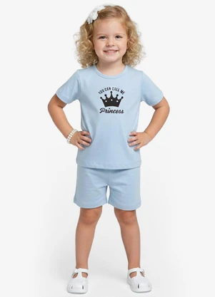 Select - Conjunto Infantil Blusa com Shorts Azul - SELECT