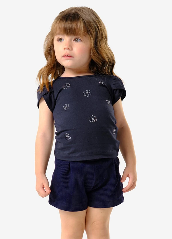 Trick Nick - Conjunto Infantil Blusa com Shorts Azul