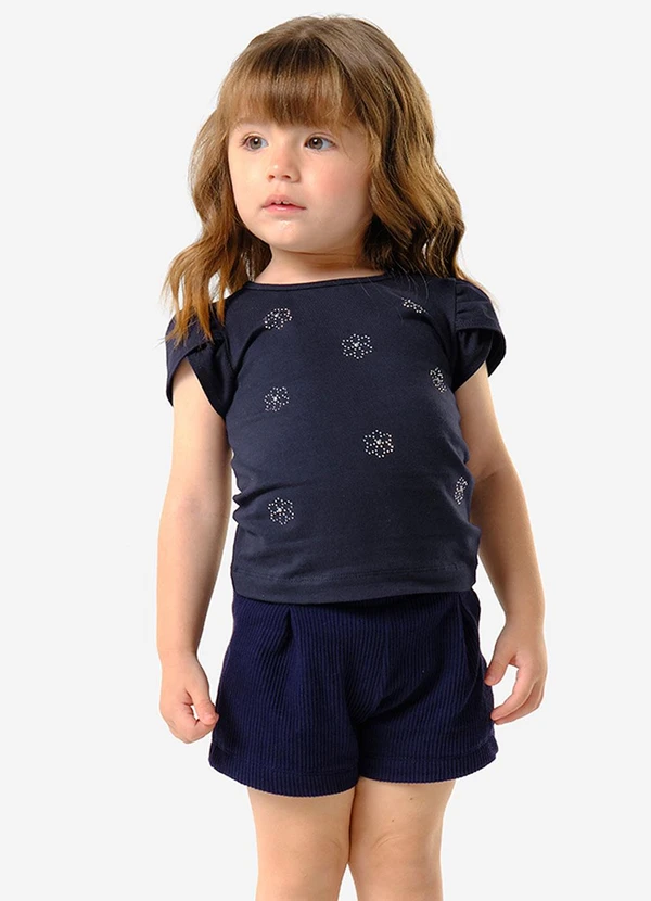 Trick Nick - Conjunto Infantil Blusa com Shorts Azul