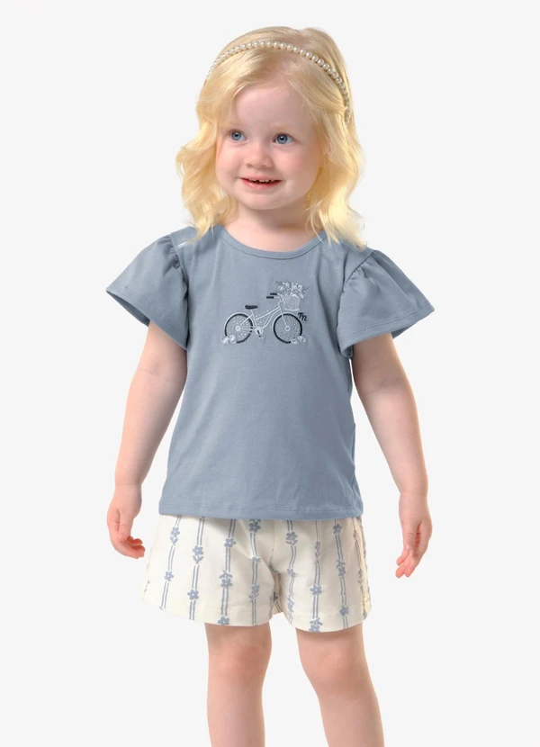 Trick Nick - Conjunto Infantil Blusa com Shorts Azul