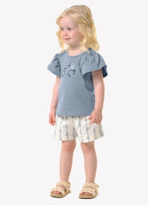 Trick Nick - Conjunto Infantil Blusa com Shorts Azul - TRICK NICK