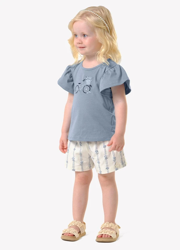 Trick Nick - Conjunto Infantil Blusa com Shorts Azul