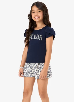 Rovi Kids - Conjunto Infantil Blusa com Shorts Azul - ROVI KIDS
