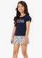 Rovi Kids - Conjunto Infantil Blusa com Shorts Bege - variação: Azul