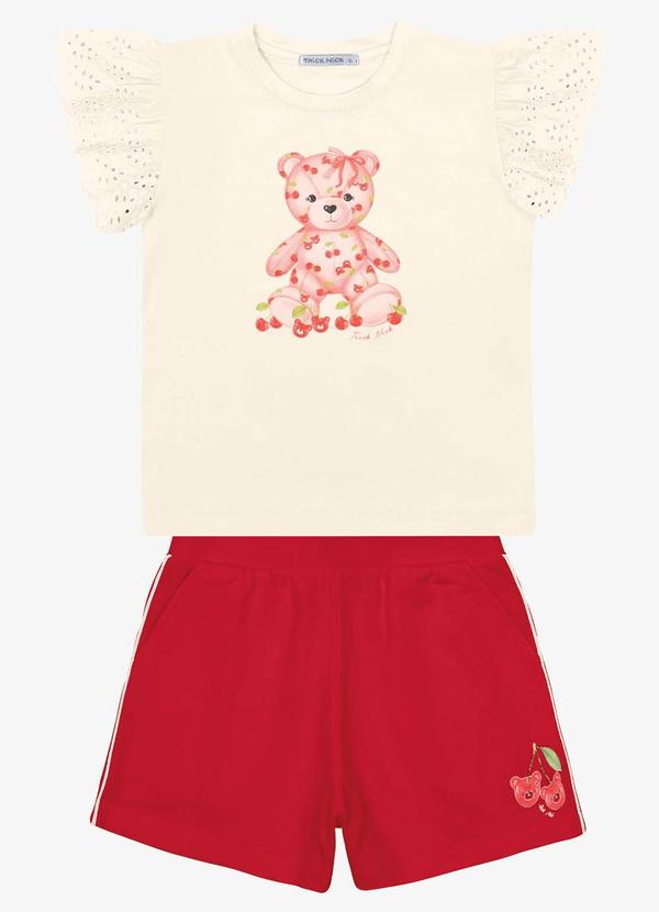 Trick Nick - Conjunto Infantil Blusa com Shorts Bege