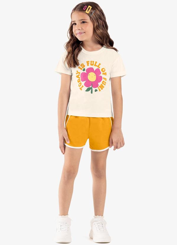 Rovi Kids - Conjunto Infantil Blusa com Shorts Bege 3