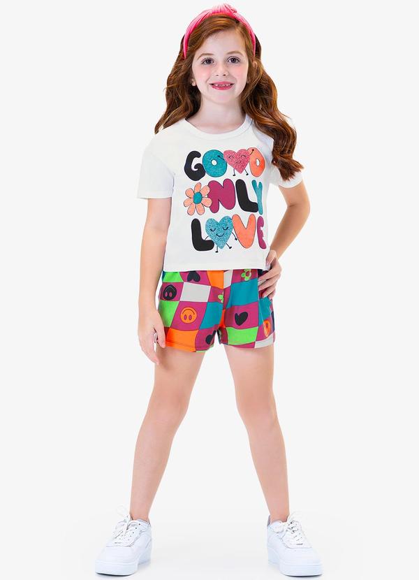 Rovi Kids - Conjunto Infantil Blusa com Shorts Bege