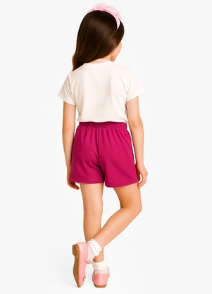 Select - Conjunto Infantil Blusa com Shorts Bege - SELECT