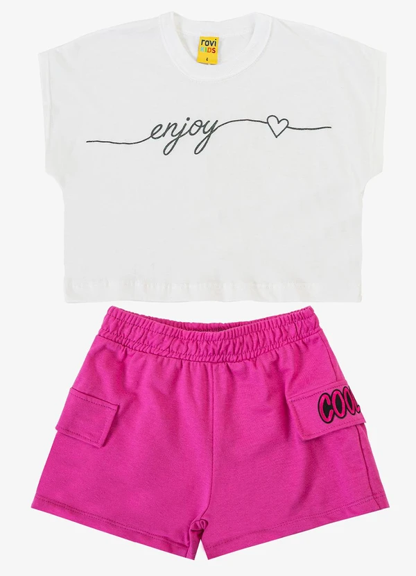 Select - Conjunto Infantil Blusa com Shorts Bege 3
