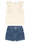 Trick Nick - Conjunto Infantil Blusa com Shorts Bege - variação: Bege