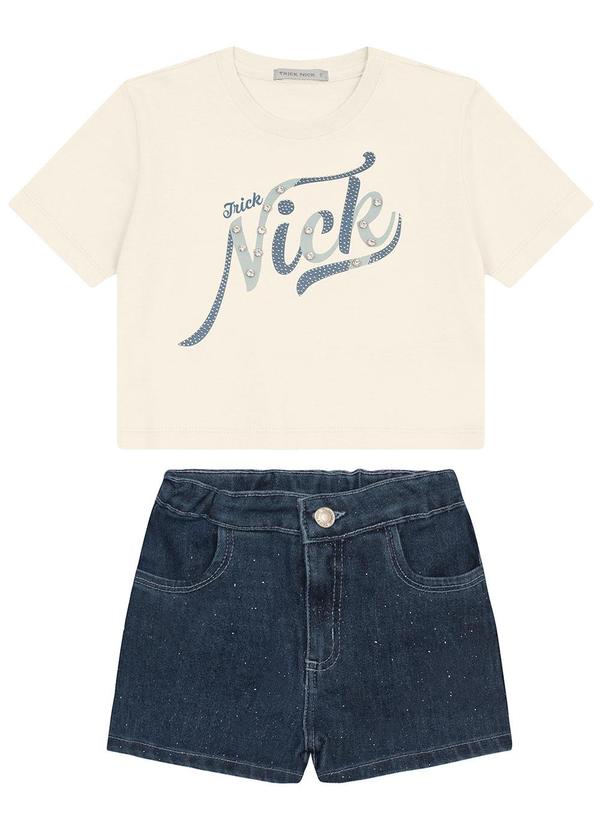 Trick Nick - Conjunto Infantil Blusa com Shorts Bege