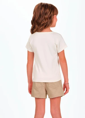 Trick Nick - Conjunto Infantil Blusa com Shorts Bege - TRICK NICK