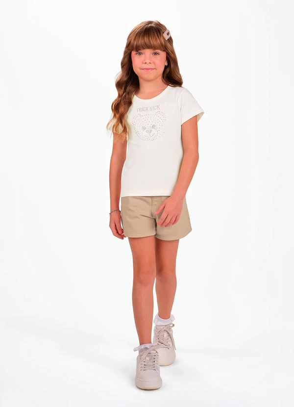 Trick Nick - Conjunto Infantil Blusa com Shorts Bege 3