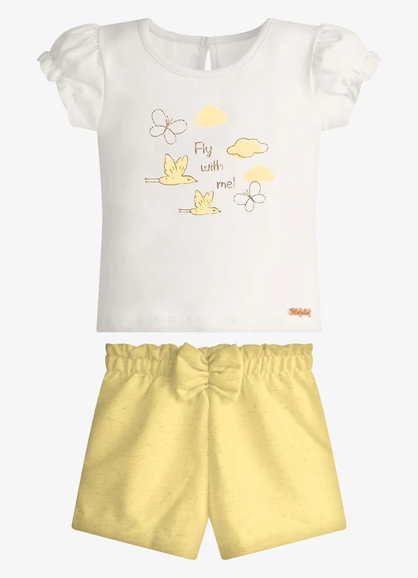 Trick Nick - Conjunto Infantil Blusa com Shorts Bege