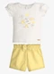 Trick Nick - Conjunto Infantil Blusa com Shorts Bege - variação: Bege