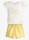 Trick Nick - Conjunto Infantil Blusa com Shorts Bege - variação: Bege