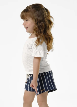 Trick Nick - Conjunto Infantil Blusa com Shorts Bege - TRICK NICK