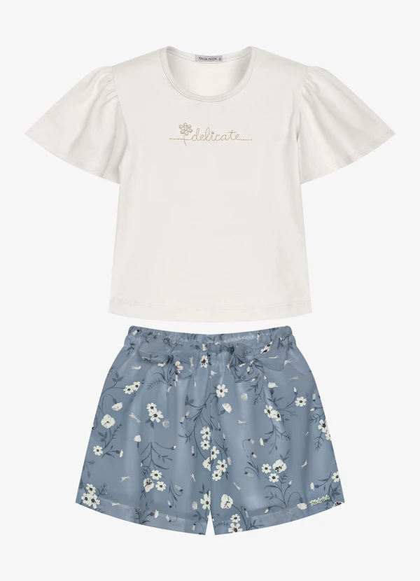 Trick Nick - Conjunto Infantil Blusa com Shorts Bege