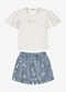 Trick Nick - Conjunto Infantil Blusa com Shorts Bege - variação: Bege