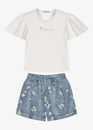Trick Nick - Conjunto Infantil Blusa com Shorts Bege - TRICK NICK