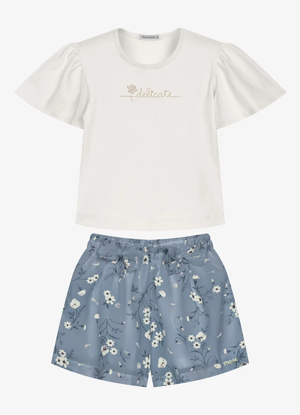 Trick Nick - Conjunto Infantil Blusa com Shorts Bege