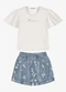 Trick Nick - Conjunto Infantil Blusa com Shorts Bege - variação: Bege