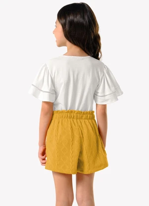Trick Nick - Conjunto Infantil Blusa com Shorts Bege - TRICK NICK