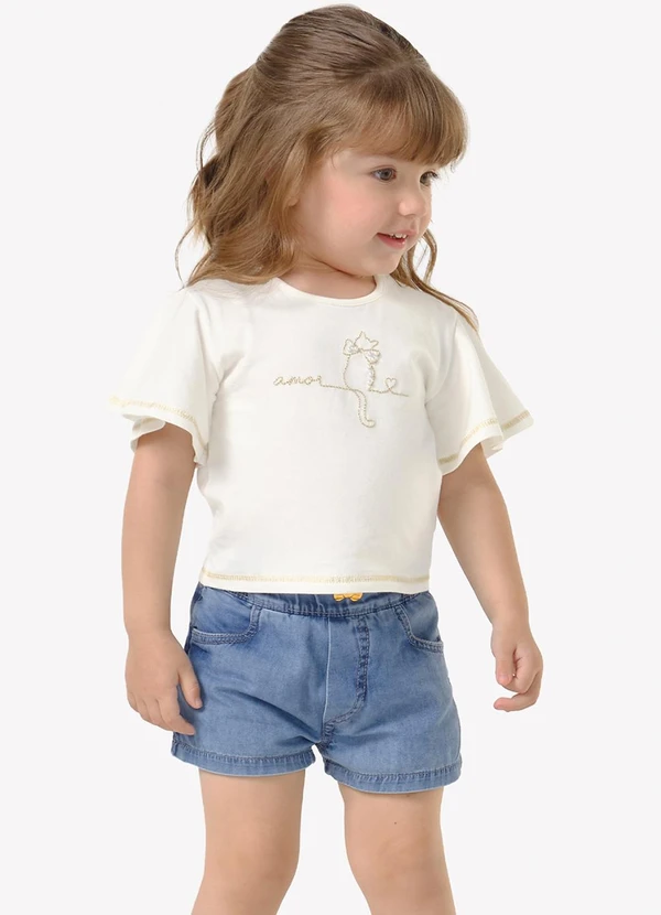 Trick Nick - Conjunto Infantil Blusa com Shorts Bege