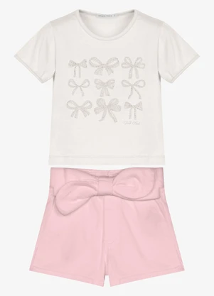 Trick Nick - Conjunto Infantil Blusa com Shorts Bege - TRICK NICK