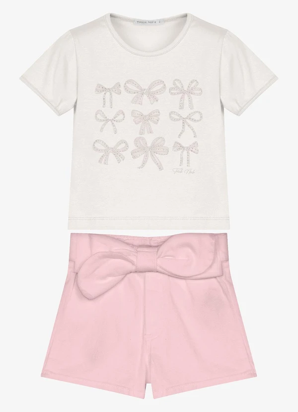 Trick Nick - Conjunto Infantil Blusa com Shorts Bege