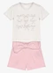 Trick Nick - Conjunto Infantil Blusa com Shorts Bege - variação: Bege
