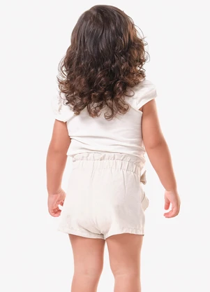 Trick Nick - Conjunto Infantil Blusa com Shorts Bege - TRICK NICK