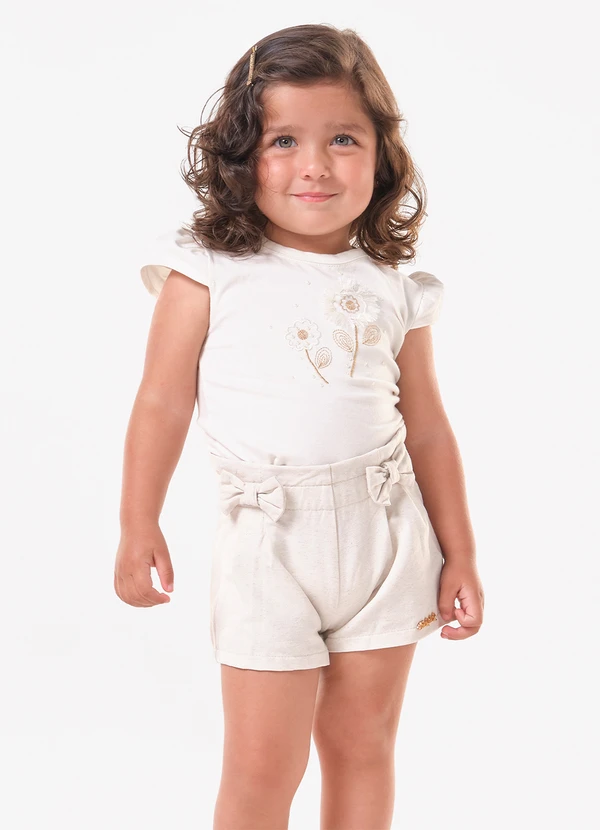 Trick Nick - Conjunto Infantil Blusa com Shorts Bege
