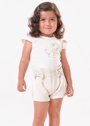 Trick Nick - Conjunto Infantil Blusa com Shorts Bege - TRICK NICK