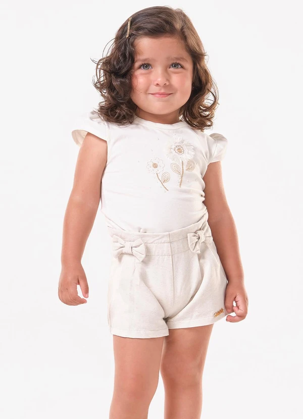 Trick Nick - Conjunto Infantil Blusa com Shorts Bege