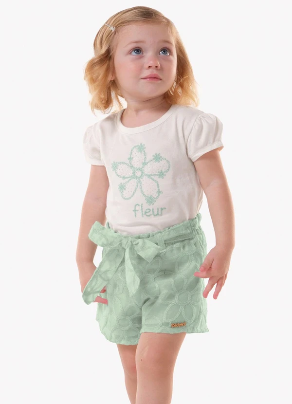 Trick Nick - Conjunto Infantil Blusa com Shorts Bege