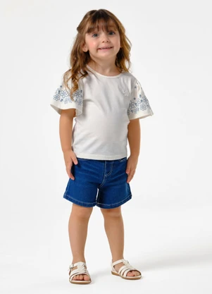 Trick Nick - Conjunto Infantil Blusa com Shorts Bege - TRICK NICK