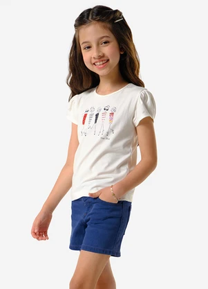 Trick Nick - Conjunto Infantil Blusa com Shorts Bege - TRICK NICK