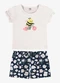 Rovi Kids - Conjunto Infantil Blusa com Shorts Rosa - variação: Bege