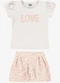 Rovi Kids - Conjunto Infantil Blusa com Shorts Bege - variação: Bege