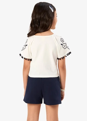 Rovi Kids - Conjunto Infantil Blusa com Shorts Azul - ROVI KIDS