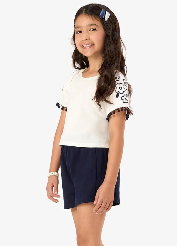 Rovi Kids - Conjunto Infantil Blusa com Shorts Azul