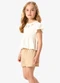 Rovi Kids - Conjunto Infantil Blusa com Shorts Rosa - variação: Bege