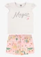 Rovi Kids - Conjunto Infantil Blusa com Shorts Bege - variação: Bege