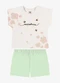 Rovi Kids - Conjunto Infantil Blusa com Shorts Bege - variação: Bege