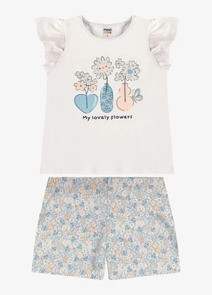 Rovi Kids - Conjunto Infantil Blusa com Shorts Bege - ROVI KIDS
