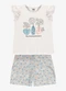 Rovi Kids - Conjunto Infantil Blusa com Shorts Rosa - variação: Bege