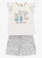 Rovi Kids - Conjunto Infantil Blusa com Shorts Rosa - variação: Bege