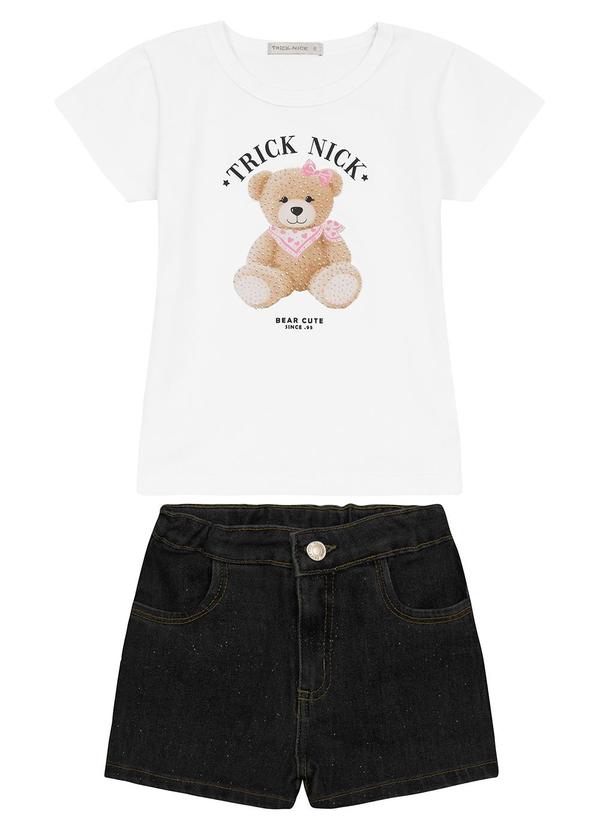 Trick Nick - Conjunto Infantil Blusa com Shorts Branco 2